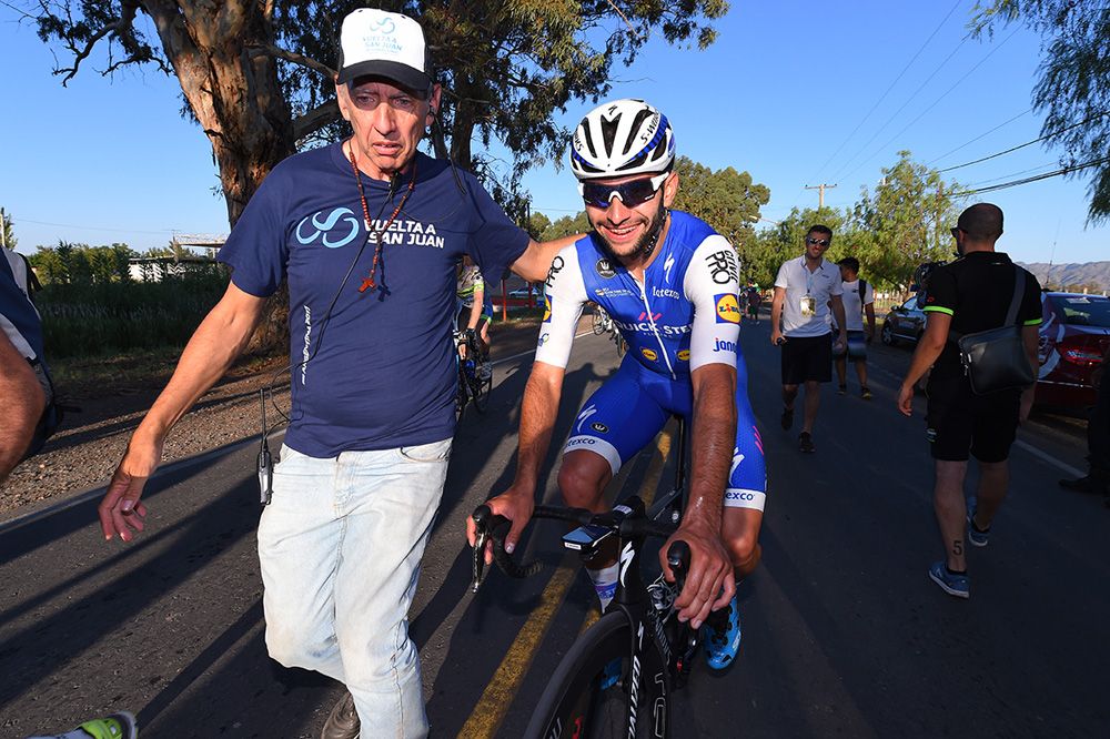 Fernando Gaviria looked happy after another win