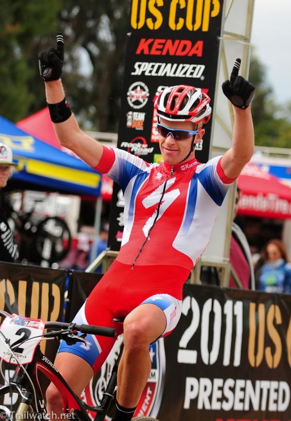 Max Plaxton (Specialized) enjoys his first win of the year