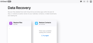 Data Recovery in iCloud for web beta