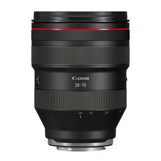 Canon RF 28-70mm f/2 L USM lens on a white background