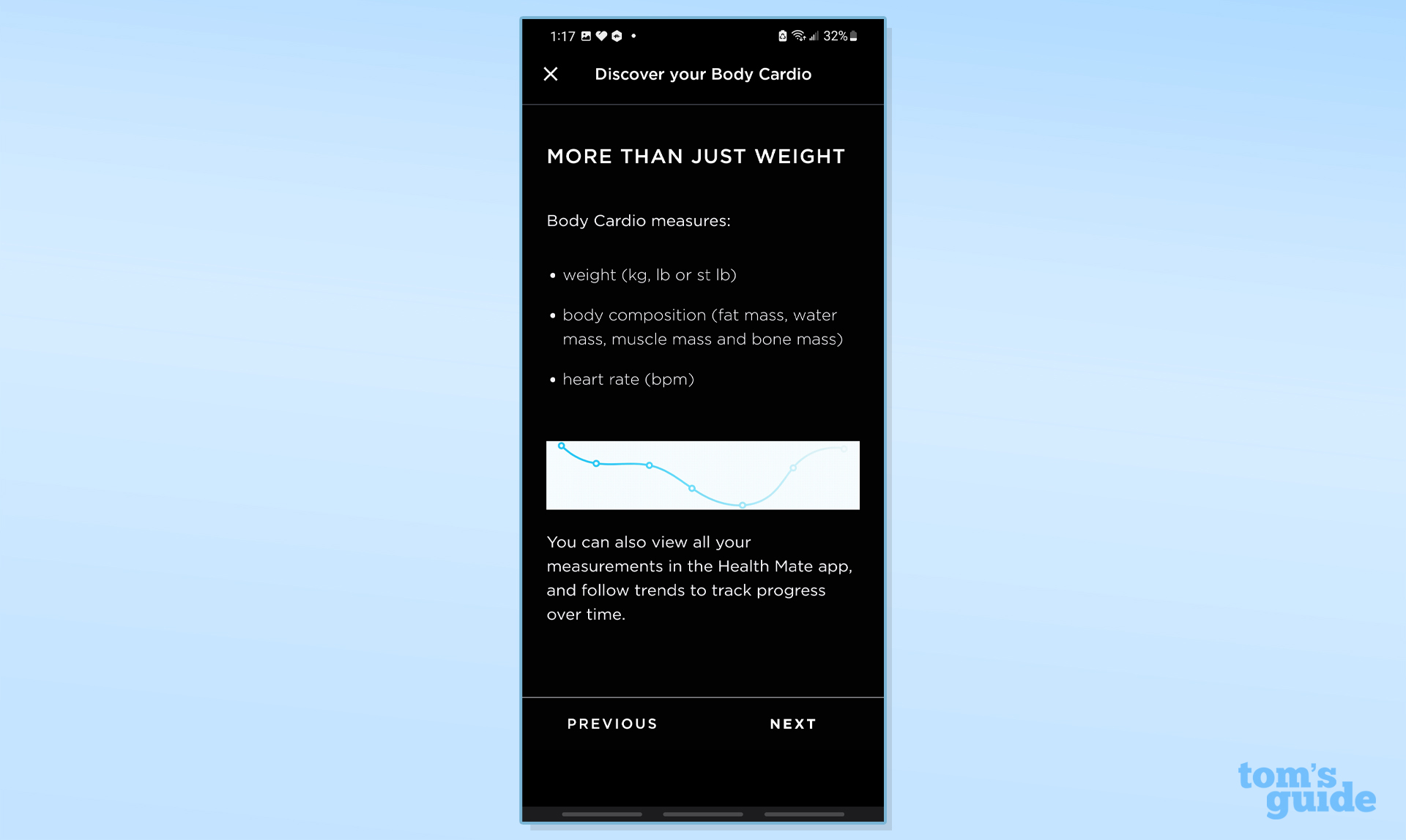 Withings Body Cardio Smart Scale app measurements