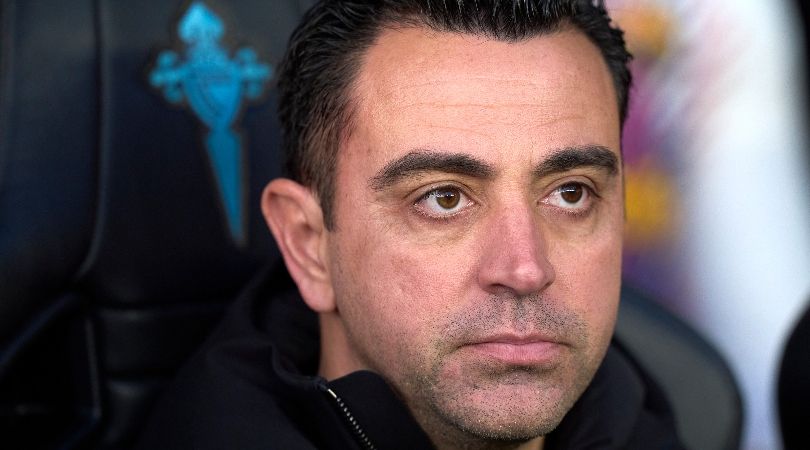 Barcelona coach Xavi Hernandez during his side&#039;s LaLiga clash with Celta Vigo at Balaidos in February 2024.