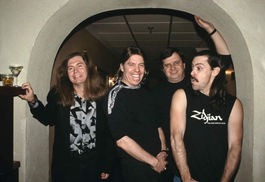 George Thorogood with his band, The Destroyers, at a hotel bar in Memphis