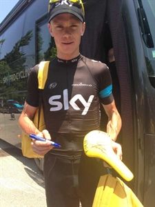 Chris Froome's autographed saddle is on auction