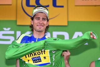 Peter Sagan (Tinkoff-Saxo) wears the green jersey
