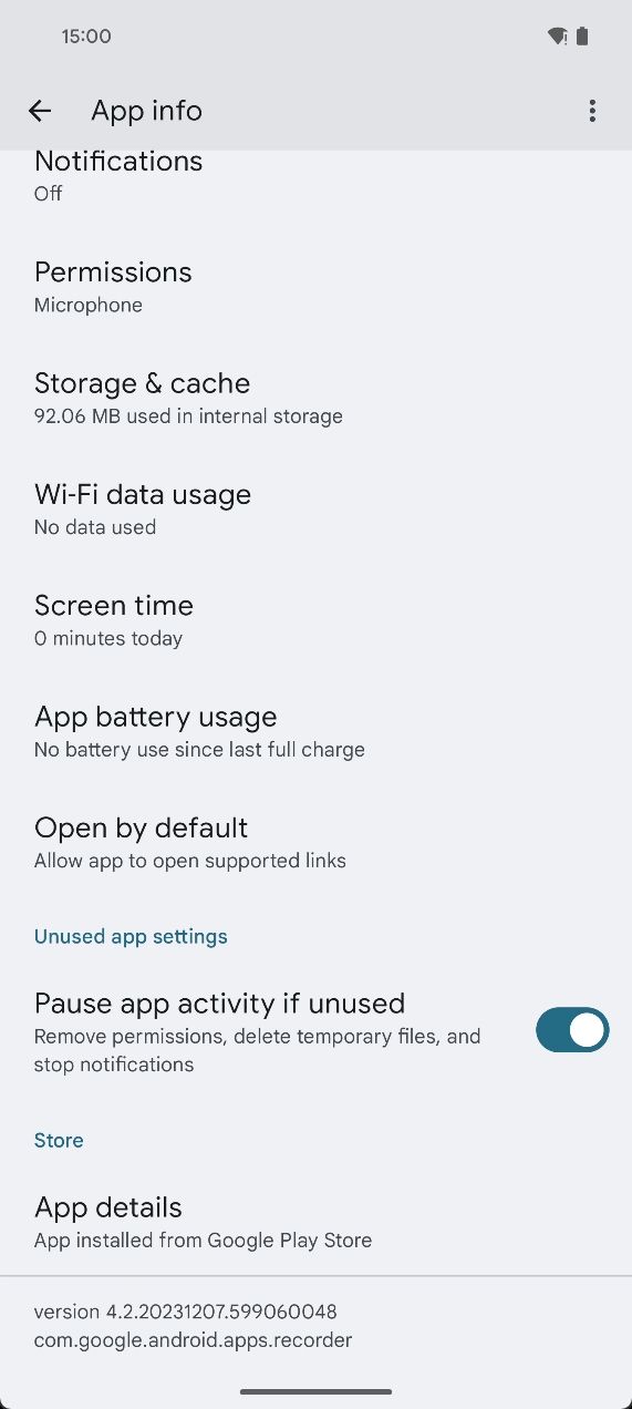 App info page in Android 14 QPR2