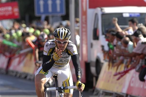 Adam Hansen (Columbia-HTC) moments after crossing the line in Murcia