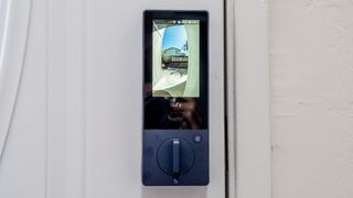 Eufy FamiLock S3 Max installed on the interior side of a door