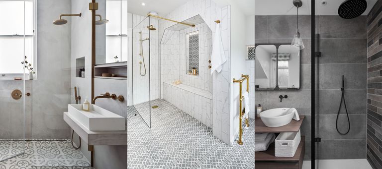 Gray Bathroom Tile Ideas 16 Ways To, Black Shower Tiles Turning White