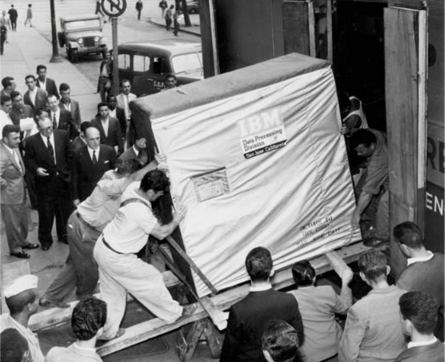 IBM RAMAC computer and magnetic disk-based storage