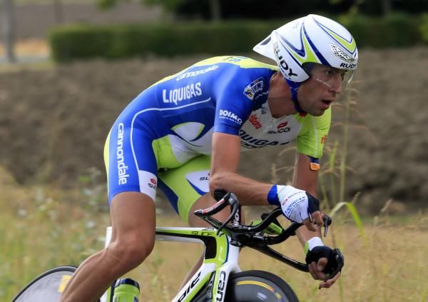 Vincenzo Nibali (Liquigas-Cannondale) during the Giro di Padania team time trial.
