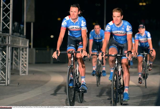 Garmin-Sharp led in by Johan Vansummeren and Tyler Farrar