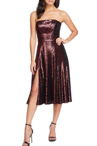red sequined dress