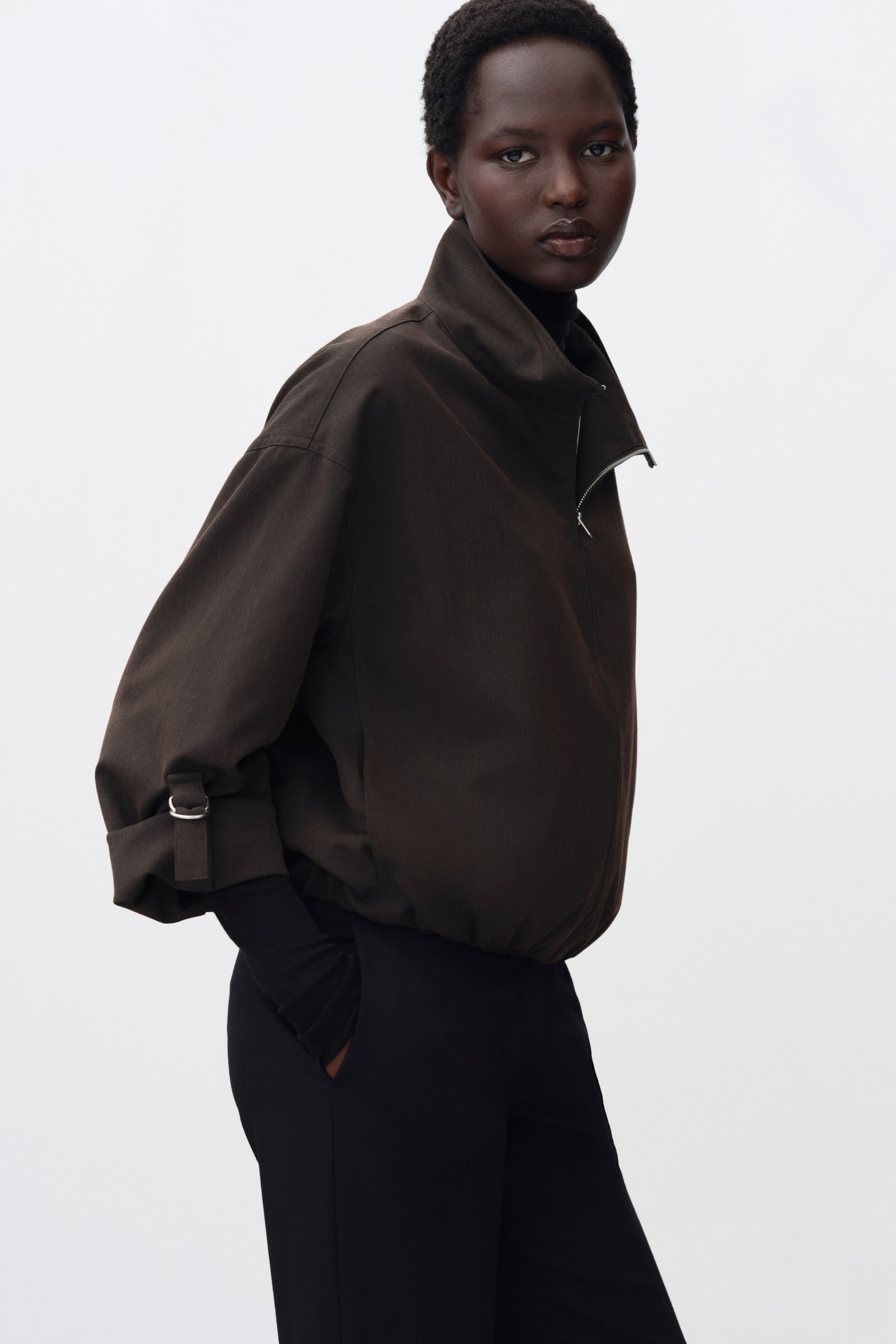 Oversized Bubble-Hem Jacket