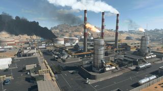 Warzone 2 map locations - overhead view of the Oil Refinery