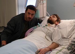 John with Aidan in hospital