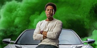 Ludacris surrounded by green smoke in F9 poster