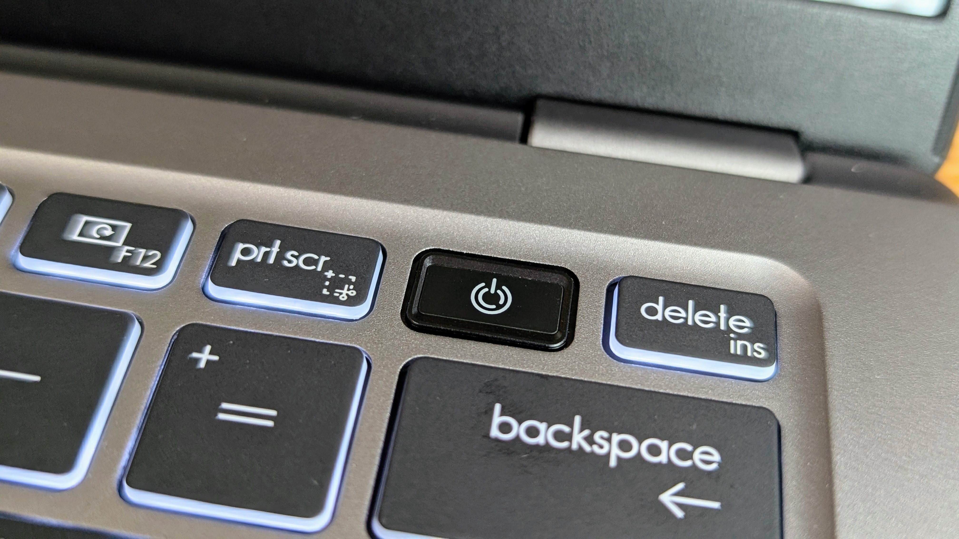 MSI Prestige 14 AI+ close up power button