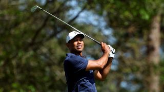 Tiger Woods taking a swing at The Masters 2022