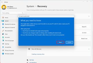 Windows 11 recovery details