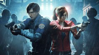 The cover of Resident Evil 2 Remake showing Leon and Claire