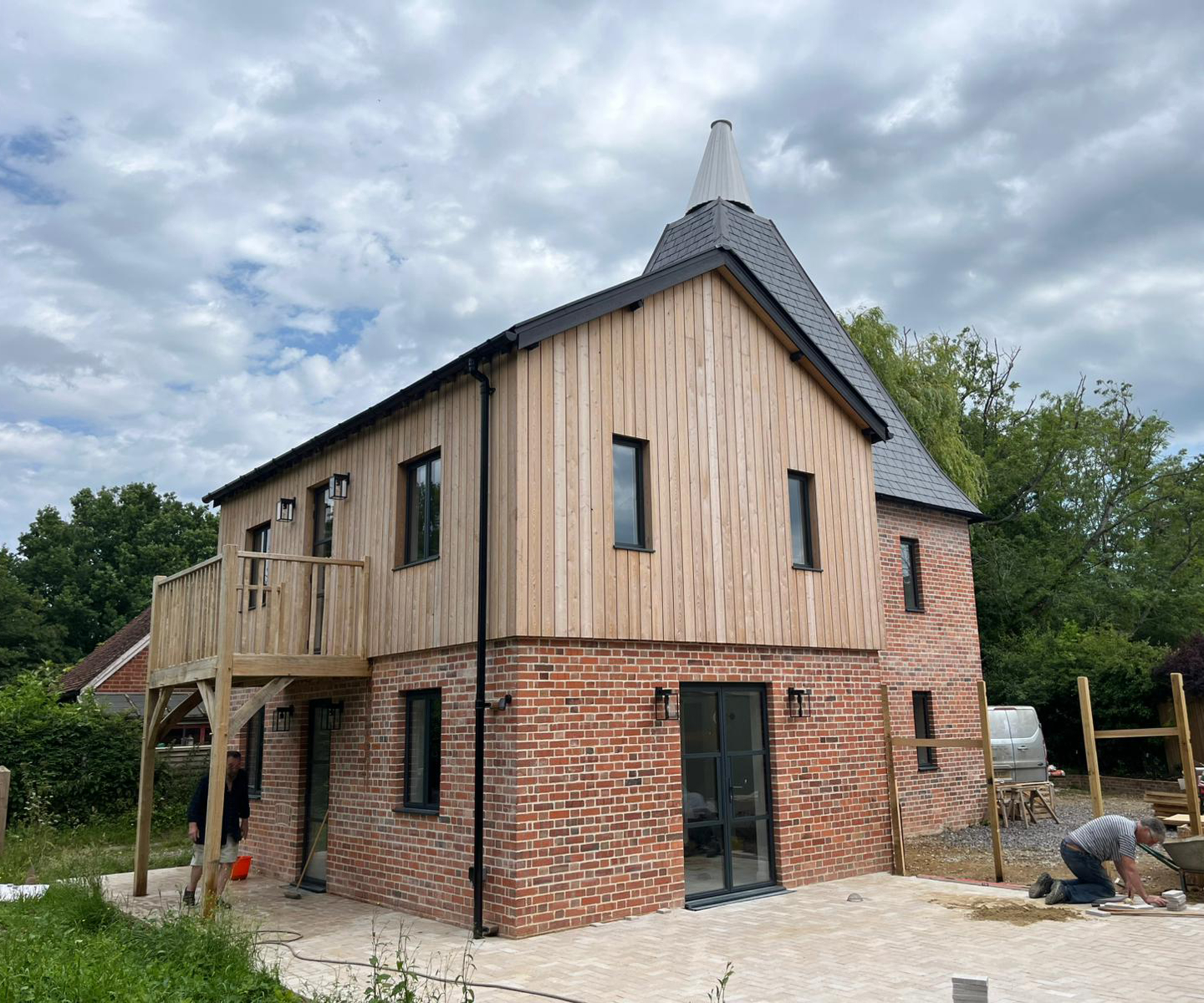 Exterior of a newly renovated oast house