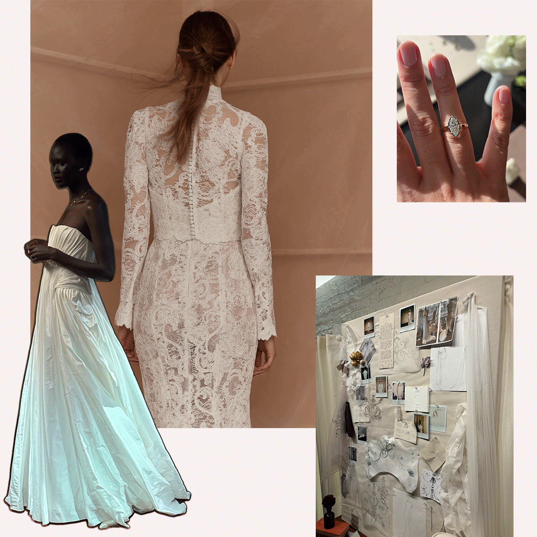 Collage of photos and videos from New York Bridal Week