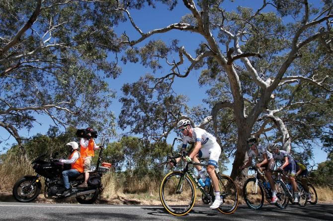 Willam Clarke leads the break on stage 2 of the 2013 Tour Down Under