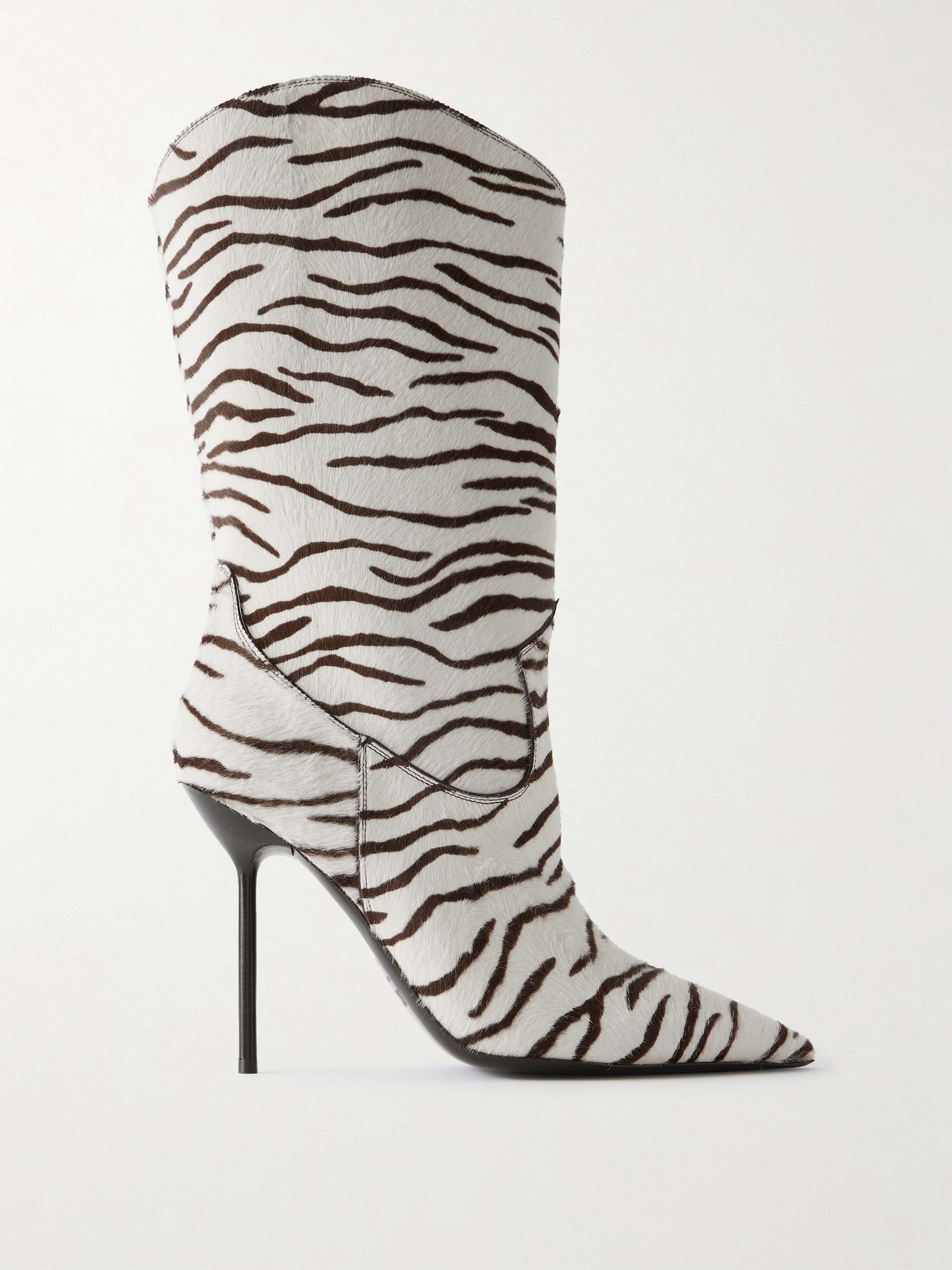 Lidia Zebra-Print Calf Hair Ankle Boots