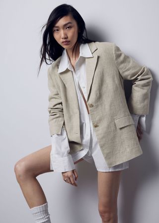 Fitted Linen Blazer