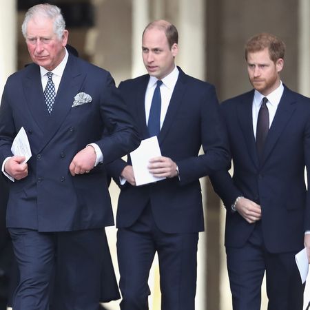King Charles, Prince William, and Prince Harry all wear suits