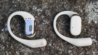 Shokz OpenFit earphones left and right showing the inside and outside