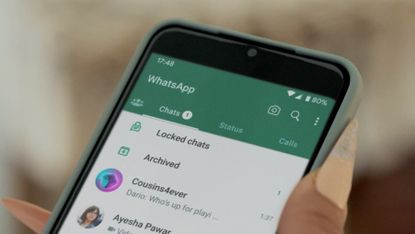 The WhatsApp Chat Lock feature shown in use