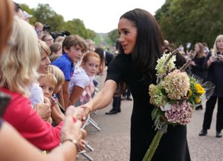 Meghan, Duchess of Sussex meets members of the public at Windsor Castle on September 10, 2022