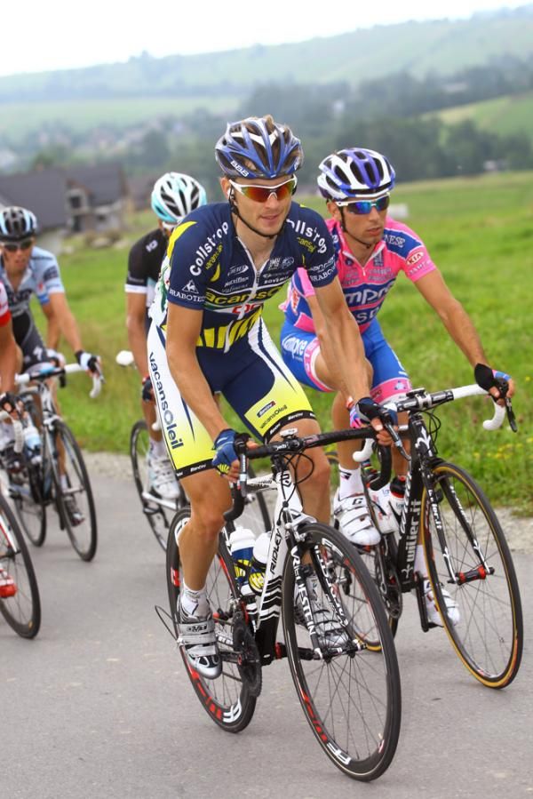 Michal Golas (Vacansoleil) won six of the climbs to take the lead in the mountains classification.