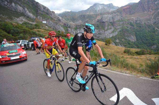 Chris Froome (Sky) leads Contador