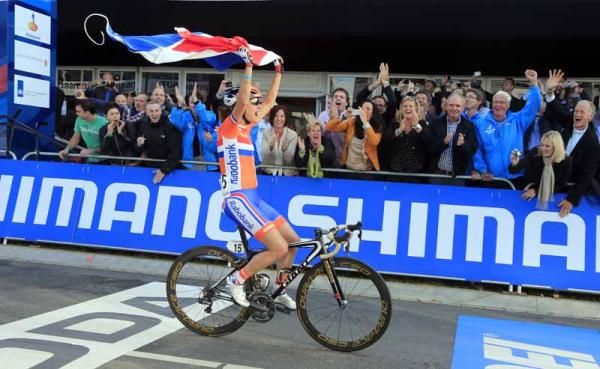 Marianne Vos (Netherlands) gave the home fans something to cheer for in the women's road race