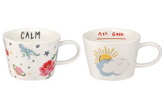 cups with colour prints