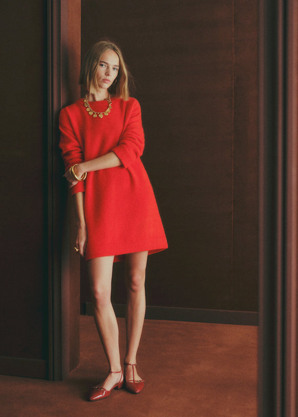Freja Dress - Red - Baby Alpaca - Sézane