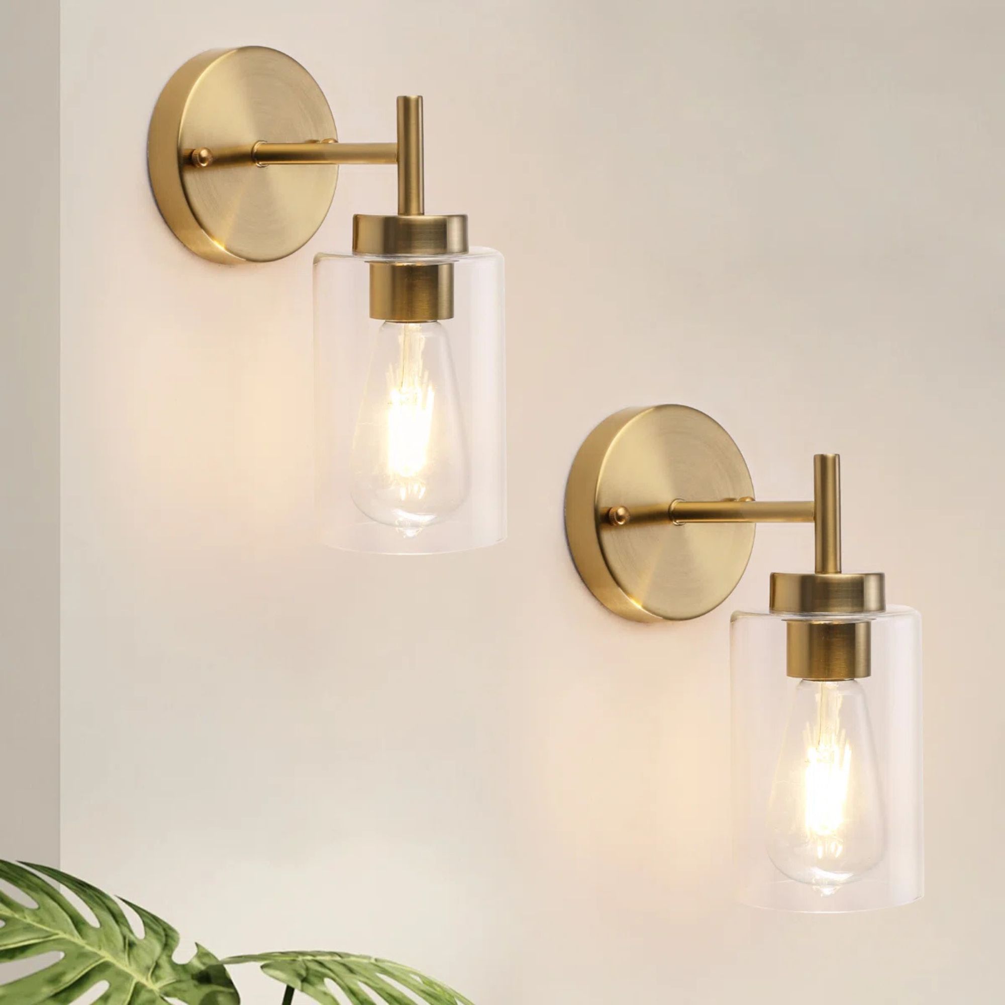 Mosca Bath Sconce Wall Light with Glass Shade