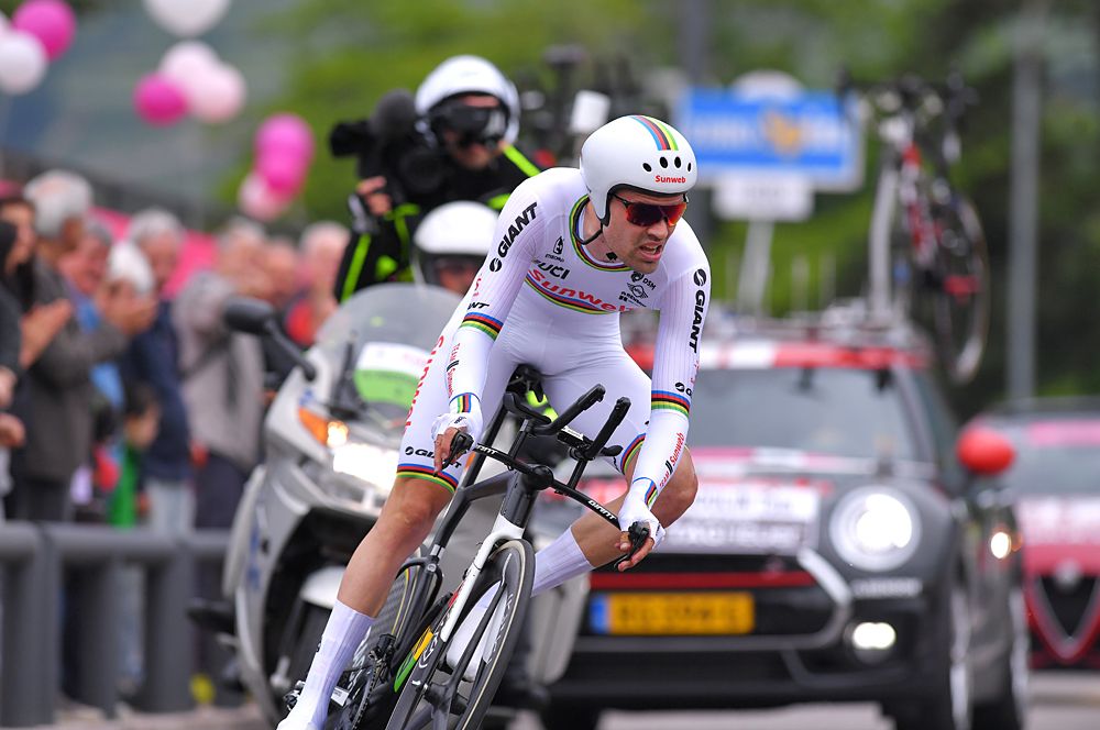 Tom Dumoulin (Sunweb) during the stage 16 time trial at the Giro d'Italia