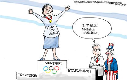 Political cartoon U.S. Olympics 2018 Kim Yo-Jong North Korea