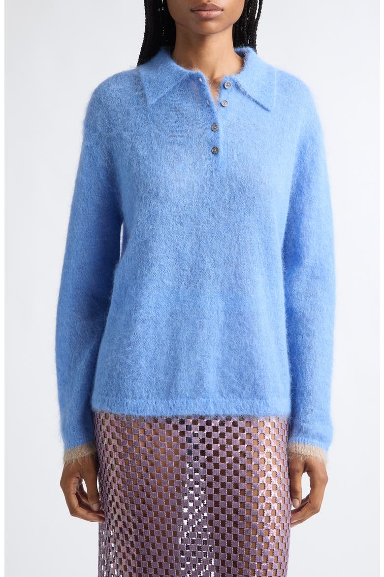 Ryan Alpaca & Mohair Blend Polo Sweater