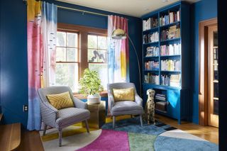 A reading corner in a living room