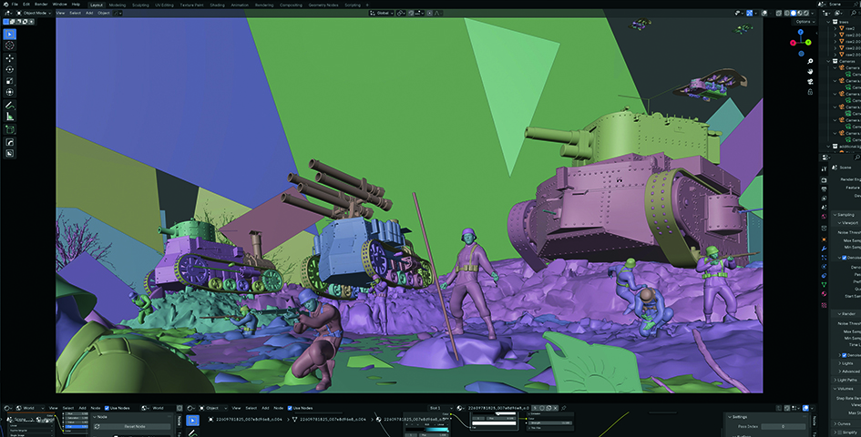 Digital art that blends 2D and 3D effects