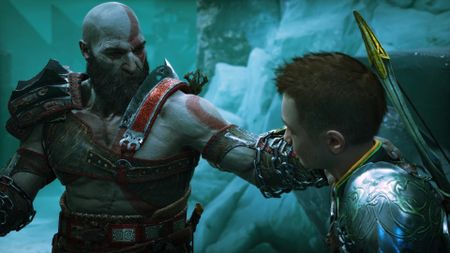 God of War Ragnarok Kratos reaching out to Atreus