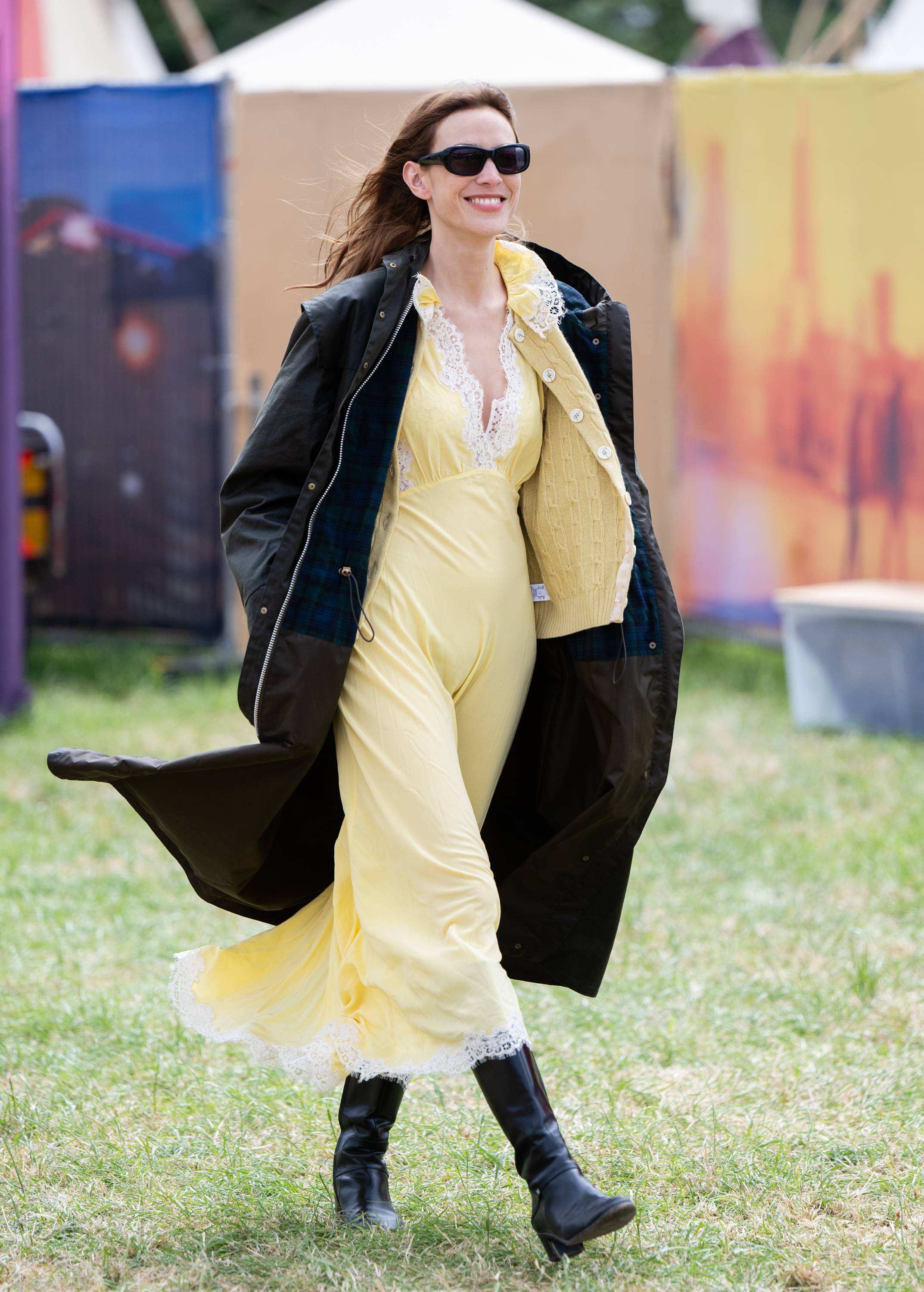 Alexa Chung during day three of Glastonbury Festival 2024