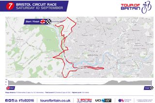 2016 Tour of Britain stage 7b map and profile