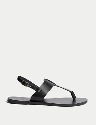 Leather Ankle Strap Toe Thong Sandals