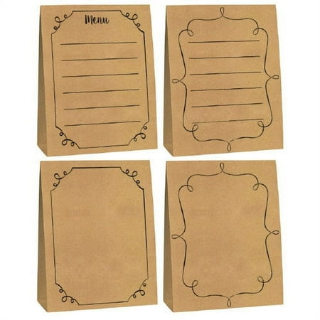 Various Homemade and Delicious Kraft Paper Menu Cards, Birthday, 4ct